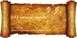 Vámossy Jenő névjegykártya