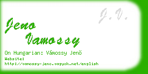 jeno vamossy business card